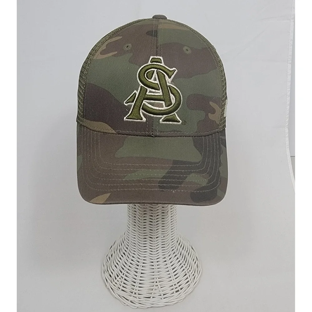 ASU Sun Devils Camo Trucker Snapback Hat Mesh Cap Russell Athletic Arizona